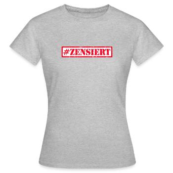 censuré - T-shirt Femme - gris chiné - Devant - AI Model Female 172 dark (172cm)