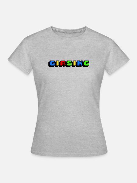 Giasing Pixel Giesing München 089 Minga - Frauen T-Shirt - Grau meliert