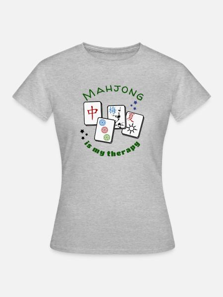 Mahjong Mah jongg game is my therapy set, gifts, - Women's T-Shirt - heather grey
