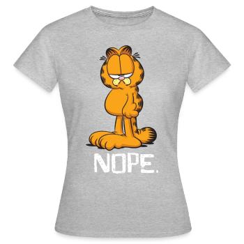Garfield Nope - Frauen T-Shirt - Grau meliert - Vorne - AI Model Female 172 dark (172cm)