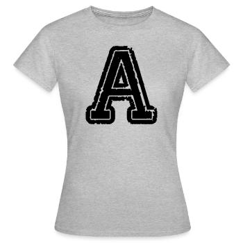 letter a - Women's T-Shirt - heather grey - Front - AI Model Female 172 dark (172cm)