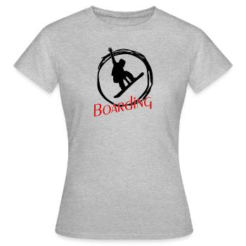 Boarding Snowboarding - Frauen T-Shirt - Grau meliert - Vorne - AI Model Female 172 dark (172cm)