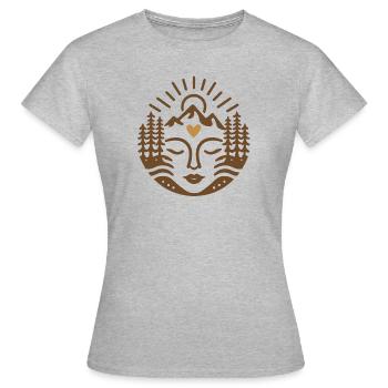 Feiere die Mutter Erde - Frauen T-Shirt - Grau meliert - Vorne - AI Model Female 172 dark (172cm)