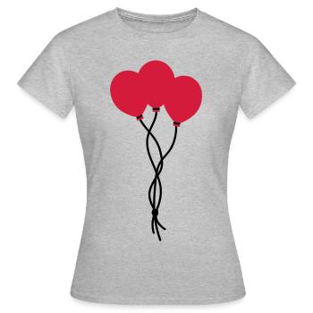 Ballons rouges / ballons rouges / ballons rouges - T-shirt Femme - gris chiné - Devant - AI Model Female 172 dark (172cm)