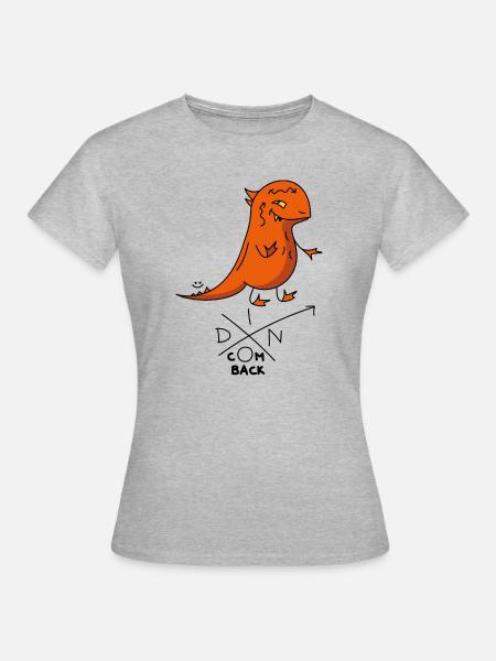 Dino komm zurück - Frauen T-Shirt - Grau meliert