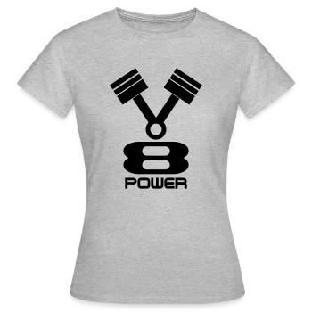 v8 - Frauen T-Shirt - Grau meliert - Vorne - AI Model Female 172 dark (172cm)