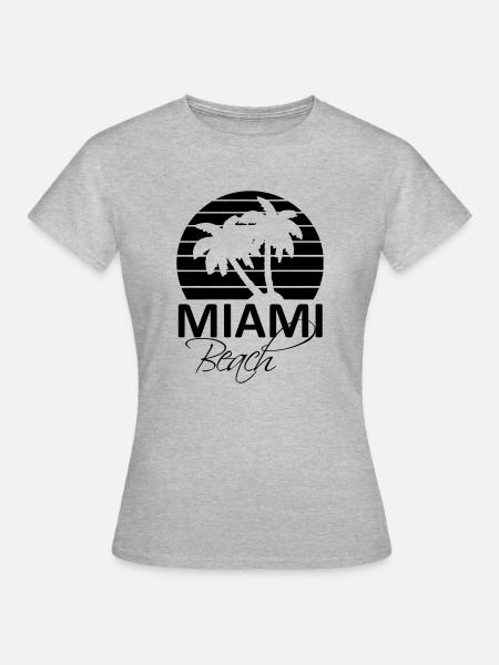 miami beach - T-shirt Femme - gris chiné