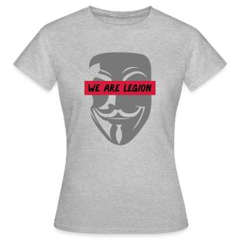 anonymous_we_are_legion_002 - T-shirt Femme - gris chiné - Devant - AI Model Female 172 dark (172cm)