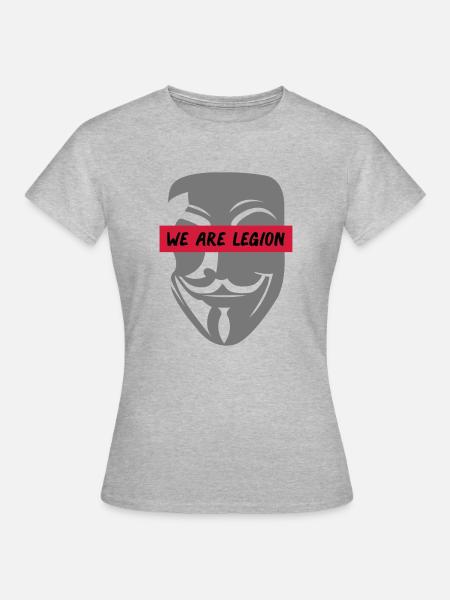 anonymous_we_are_legion_002 - Frauen T-Shirt - Grau meliert