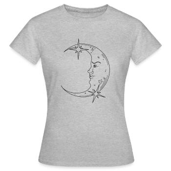 tatouage de croissant de lune - T-shirt Femme - gris chiné - Devant - AI Model Female 172 dark (172cm)