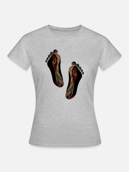 Füße - Frauen T-Shirt - Grau meliert