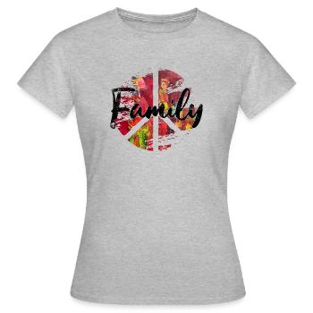 Famille Peace woodstock - T-shirt Femme - gris chiné - Devant - AI Model Female 172 dark (172cm)