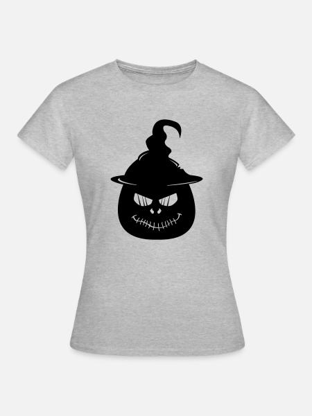 Kürbis Face - Frauen T-Shirt - Grau meliert
