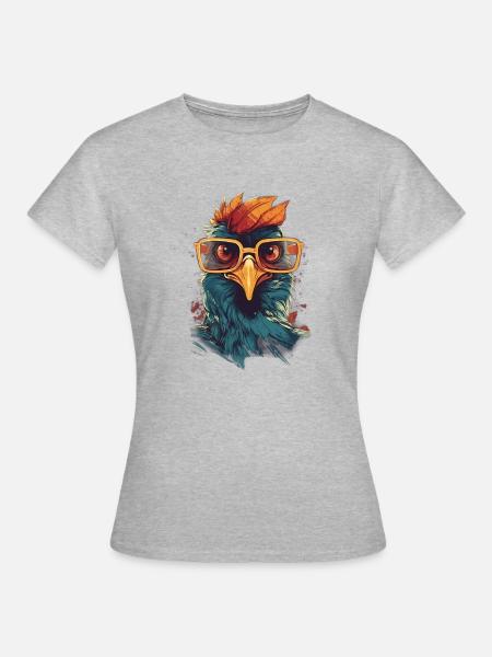 Cooles Hühnchen - Frauen T-Shirt - Grau meliert