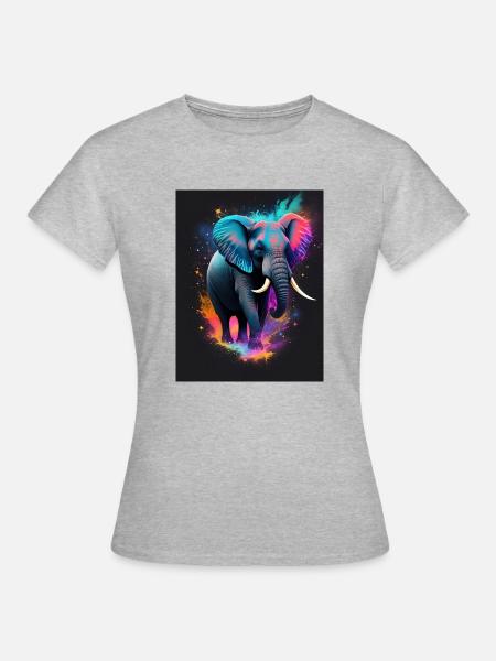 Elephant Galaxy - Frauen T-Shirt - Grau meliert