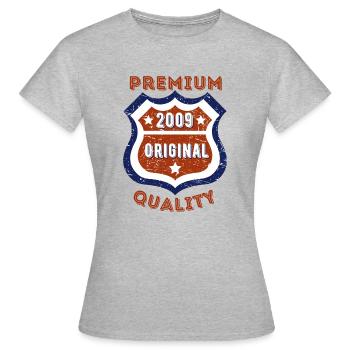 Qualité premium 2009 - T-shirt Femme - gris chiné - Devant - AI Model Female 172 dark (172cm)
