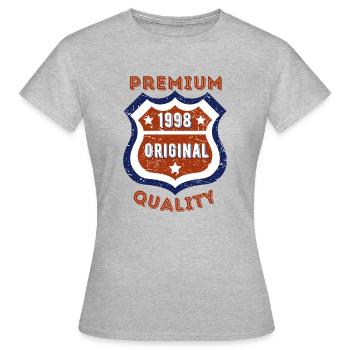 Qualité premium 1998 - T-shirt Femme - gris chiné - Devant - AI Model Female 172 dark (172cm)