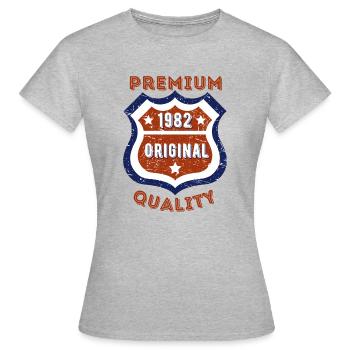 Qualité premium 1982 - T-shirt Femme - gris chiné - Devant - AI Model Female 172 dark (172cm)