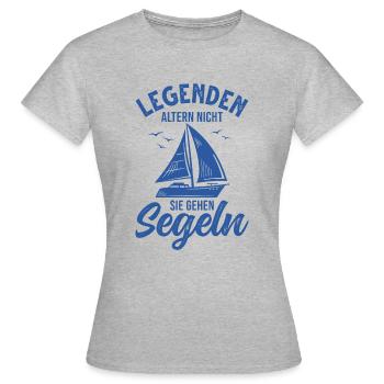 Segeln Segelboot Segler Segelsport - Frauen T-Shirt - Grau meliert - Vorne - AI Model Female 172 dark (172cm)