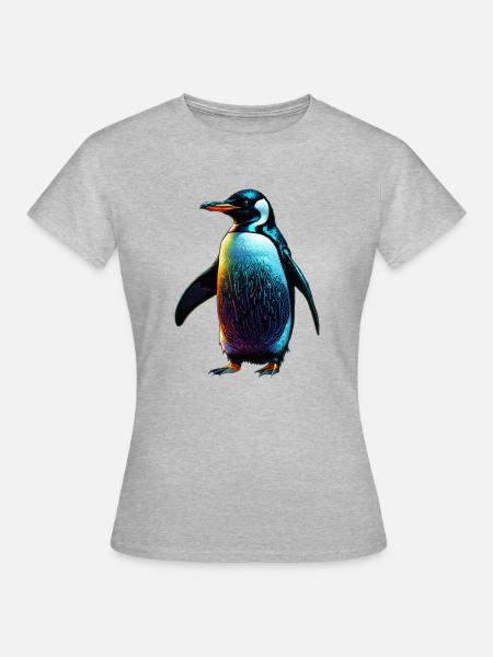 Pinguin - Dame-T-shirt - grå meleret