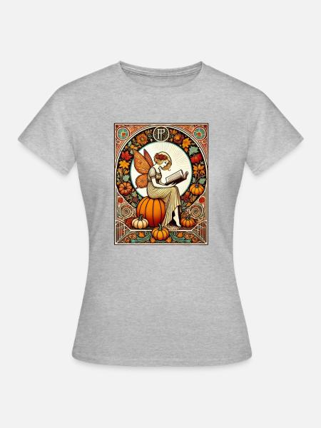 Herbstfee lesen - Frauen T-Shirt - Grau meliert