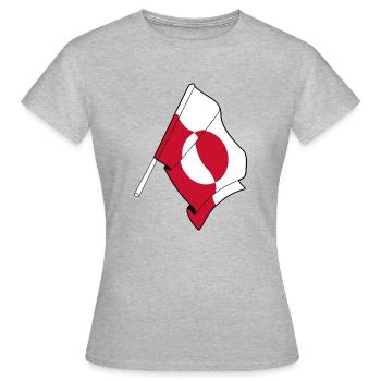 Flagge Grönland - Frauen T-Shirt - Grau meliert - Vorne - AI Model Female 172 dark (172cm)
