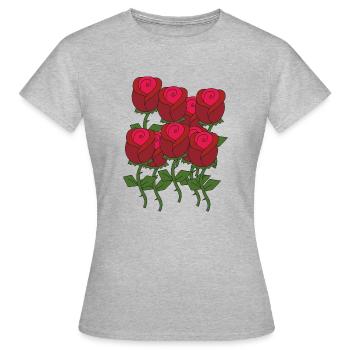 Roses - T-shirt Femme - gris chiné - Devant - AI Model Female 172 dark (172cm)