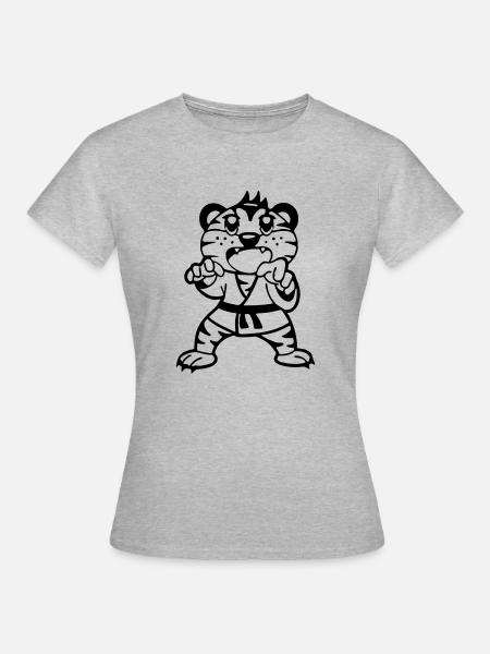 Judo Tiger - T-shirt Femme - gris chiné