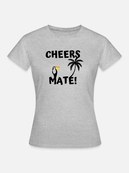 cheers mate! Tukan - Frauen T-Shirt - Grau meliert
