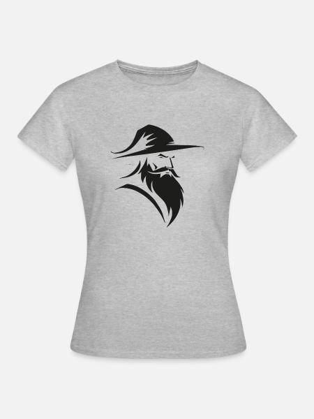 Wizard - Simple Fantasy Logo - Frauen T-Shirt - Grau meliert