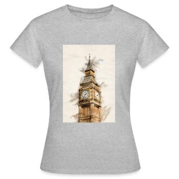 London Big Ben - Women's T-Shirt - heather grey - Front - AI Model Female 172 dark (172cm)