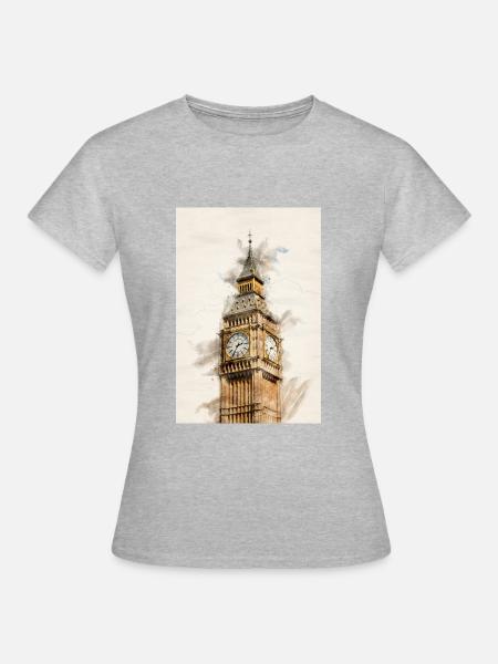 London Big Ben - Frauen T-Shirt - Grau meliert