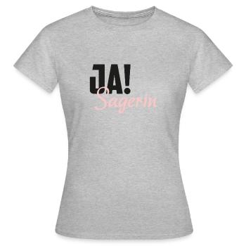 Ja Sagerin - Frauen T-Shirt - Grau meliert - Vorne - AI Model Female 172 dark (172cm)