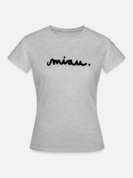 miau - Frauen T-Shirt - Grau meliert