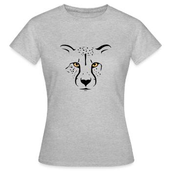 Contour de guépard - T-shirt Femme - gris chiné - Devant - AI Model Female 172 dark (172cm)