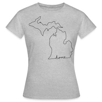 MICHIGAN Accueil - T-shirt Femme - gris chiné - Devant - AI Model Female 172 dark (172cm)