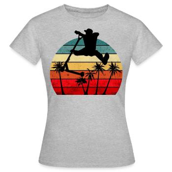 Stunt Scooter Palms - T-shirt Femme - gris chiné - Devant - AI Model Female 172 dark (172cm)