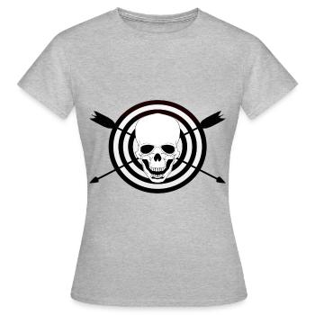 Bogenschießen Bogenschützen Bogenschütze Shirt - Frauen T-Shirt - Grau meliert - Vorne - AI Model Female 172 dark (172cm)