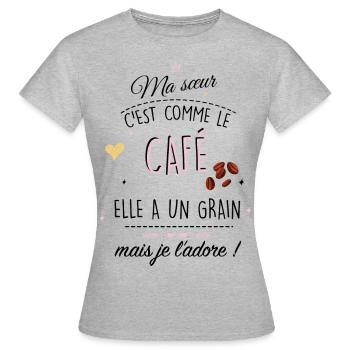 cadeau d anniversaire cadeau - T-shirt Femme - gris chiné - Devant - AI Model Female 172 dark (172cm)