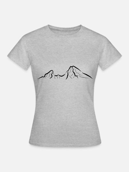 Berg Watzmann - Frauen T-Shirt - Grau meliert