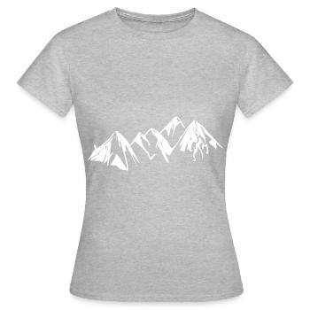 Montagnes avec randonneurs - T-shirt Femme - gris chiné - Devant - AI Model Female 172 dark (172cm)