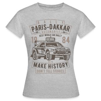 Rally Paris Dakar Automobile - Frauen T-Shirt - Grau meliert - Vorne - AI Model Female 172 dark (172cm)