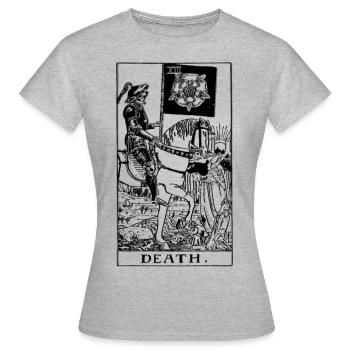 Death Tarot Card Witch Aesthetic - Frauen T-Shirt - Grau meliert - Vorne - AI Model Female 172 dark (172cm)