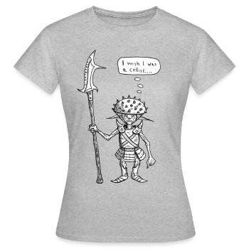 Garde gobelin déprimé - T-shirt Femme - gris chiné - Devant - AI Model Female 172 dark (172cm)