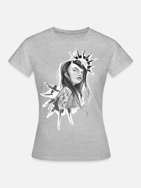 tattoofrau - Frauen T-Shirt - Grau meliert