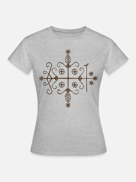 Voodoo - Veve Papa Legba - Frauen T-Shirt - Grau meliert