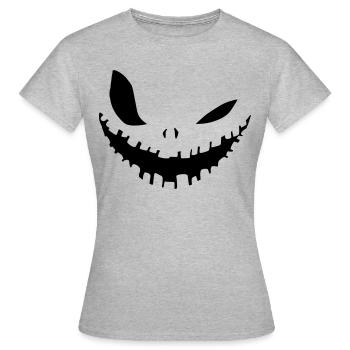 Halloween Mask - Lustiges Mundschutz Design - Frauen T-Shirt - Grau meliert - Vorne - AI Model Female 172 dark (172cm)