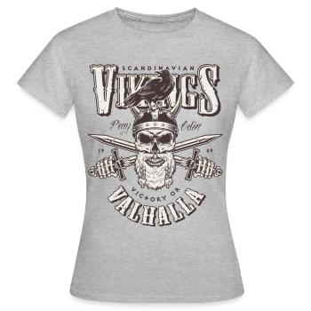 Vikings Valhalla - T-shirt Femme - gris chiné - Devant - AI Model Female 172 dark (172cm)