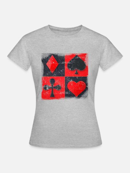 Poker Symbol As - Frauen T-Shirt - Grau meliert