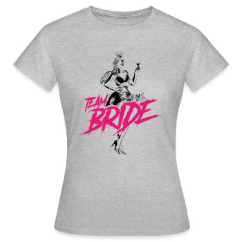 Équipe mariée - T-shirt Femme - gris chiné - Devant - AI Model Female 172 dark (172cm)